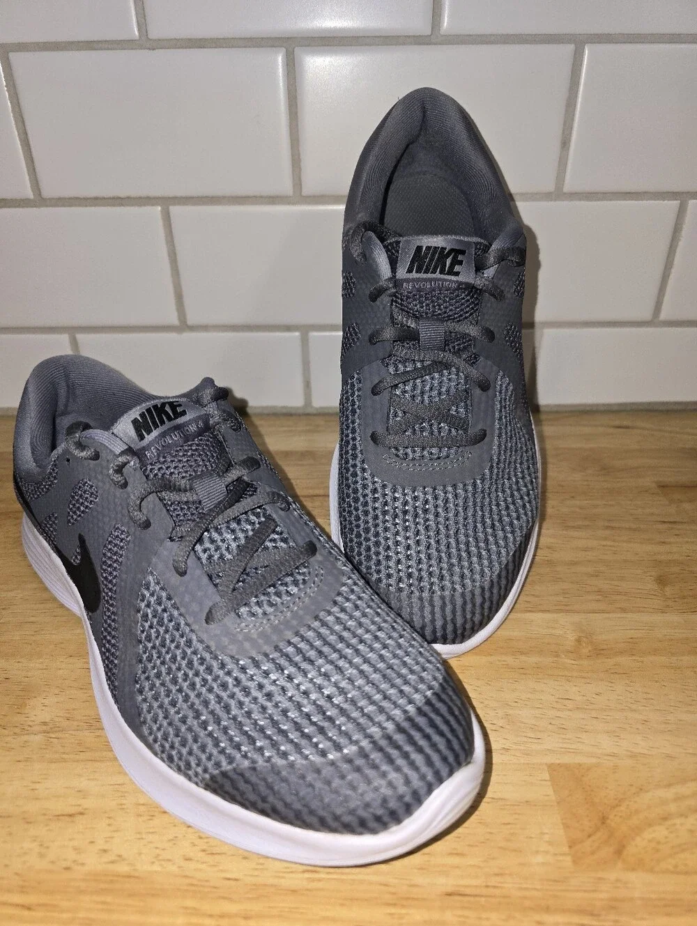 Nike Grey Mesh Womens Running Revolution 4 Sneakers